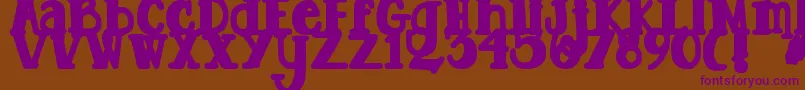 DjbTootsieWootsieBold-fontti – violetit fontit ruskealla taustalla