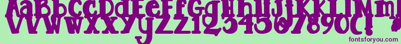 DjbTootsieWootsieBold Font – Purple Fonts on Green Background