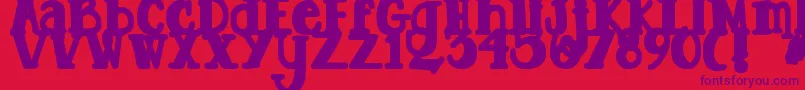 DjbTootsieWootsieBold Font – Purple Fonts on Red Background