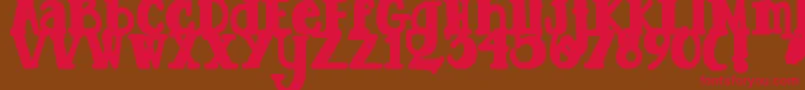 DjbTootsieWootsieBold Font – Red Fonts on Brown Background