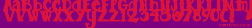 DjbTootsieWootsieBold Font – Red Fonts on Purple Background