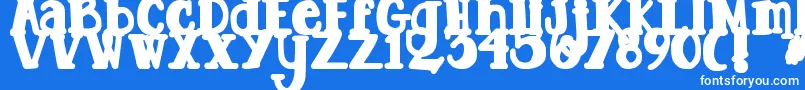 Więcej informacji o czcionce DjbTootsieWootsieBold Czcionka DjbTootsieWootsieBold – białe czcionki na niebieskim tle