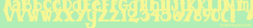 DjbTootsieWootsieBold Font – Yellow Fonts on Green Background