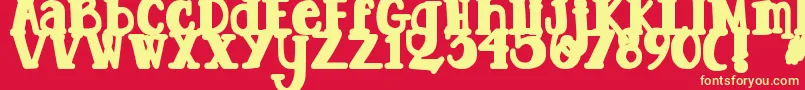 DjbTootsieWootsieBold Font – Yellow Fonts on Red Background