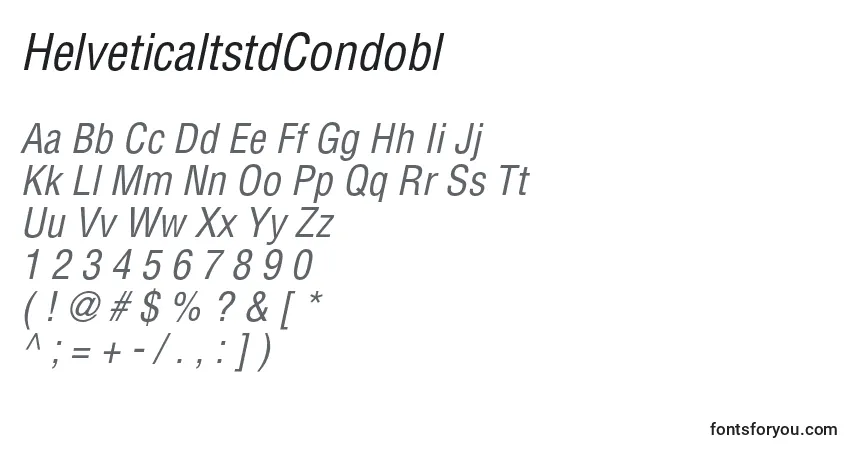 HelveticaltstdCondobl-fontti – aakkoset, numerot, erikoismerkit