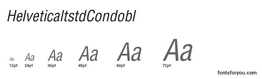 HelveticaltstdCondobl Font Sizes
