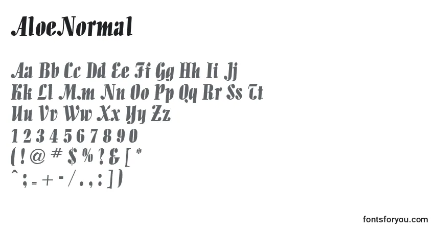 Шрифт AloeNormal – алфавит, цифры, специальные символы