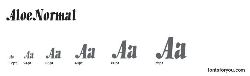 Размеры шрифта AloeNormal