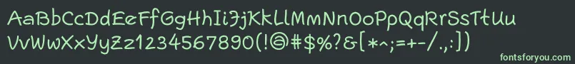 フォントEscriptLtRegular – 黒い背景に緑の文字