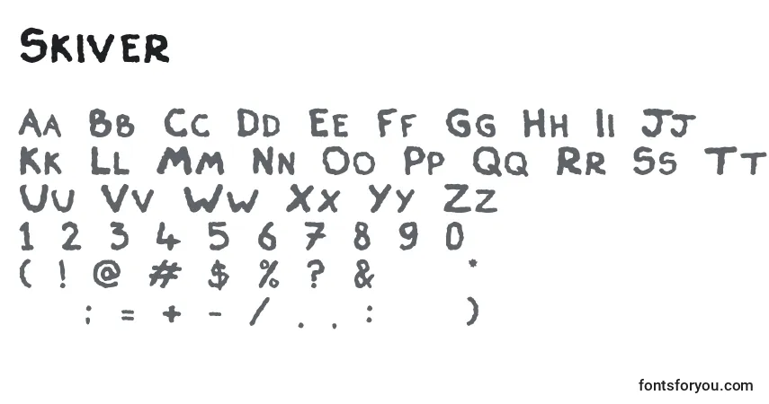 Schriftart Skiver – Alphabet, Zahlen, spezielle Symbole