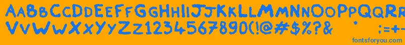 Skiver Font – Blue Fonts on Orange Background