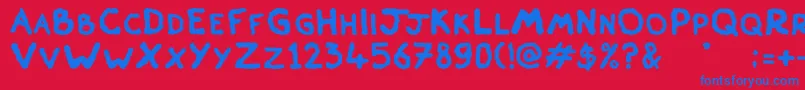 Skiver Font – Blue Fonts on Red Background