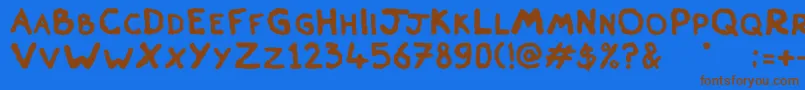 Skiver Font – Brown Fonts on Blue Background