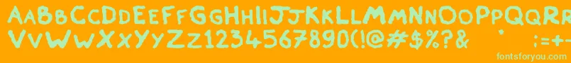 Skiver Font – Green Fonts on Orange Background