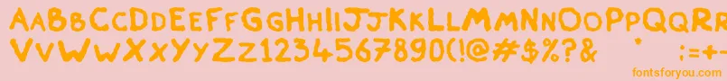 Skiver Font – Orange Fonts on Pink Background