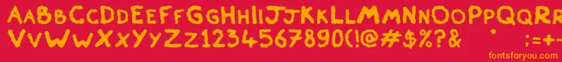 Skiver Font – Orange Fonts on Red Background