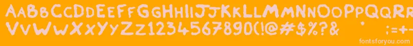 Skiver Font – Pink Fonts on Orange Background