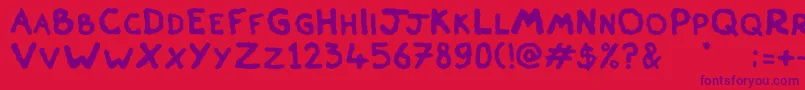 Skiver Font – Purple Fonts on Red Background