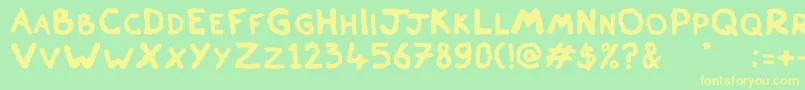 Skiver Font – Yellow Fonts on Green Background