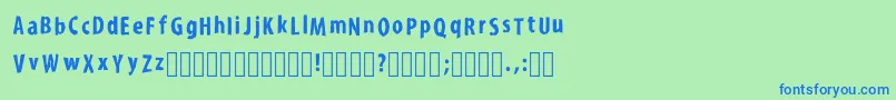 フォントKroyfontRegular – 青い文字は緑の背景です。