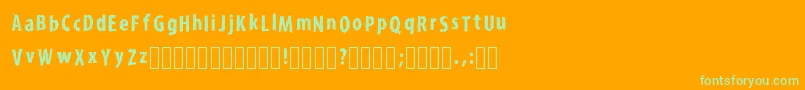 KroyfontRegular Font – Green Fonts on Orange Background