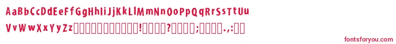 フォントKroyfontRegular – 白い背景に赤い文字