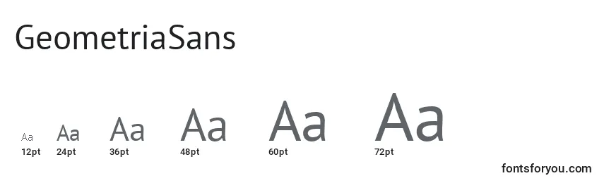 Размеры шрифта GeometriaSans