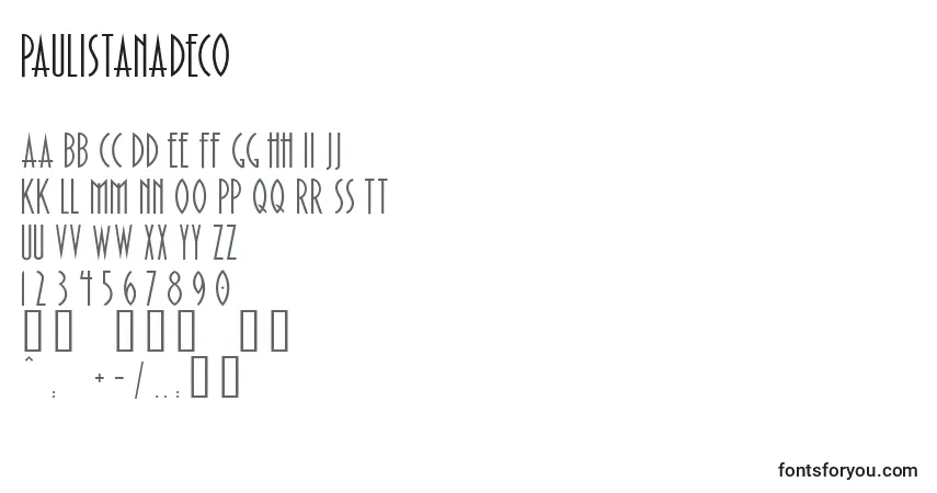 PaulistanaDeco-fontti – aakkoset, numerot, erikoismerkit