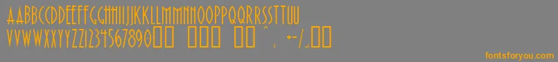 フォントPaulistanaDeco – オレンジの文字は灰色の背景にあります。