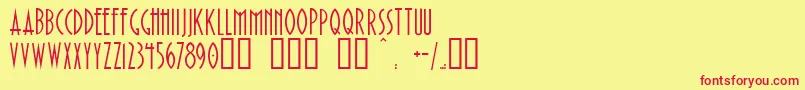 フォントPaulistanaDeco – 赤い文字の黄色い背景