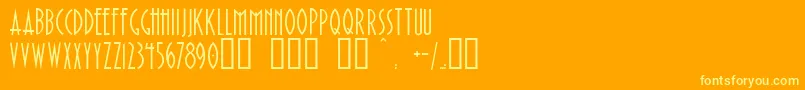 フォントPaulistanaDeco – オレンジの背景に黄色の文字