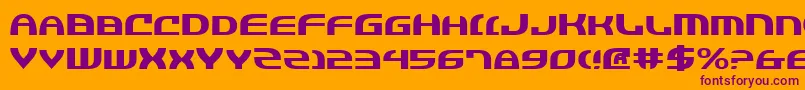 Jannv2e-Schriftart – Violette Schriften auf orangefarbenem Hintergrund