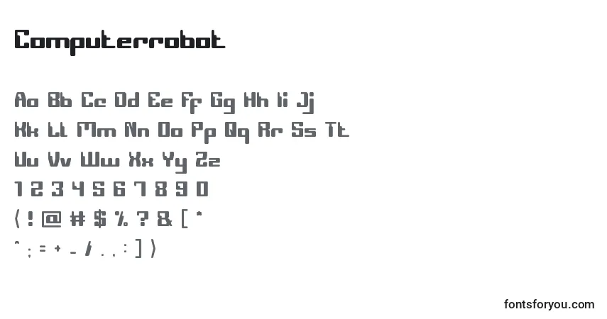 Шрифт Computerrobot – алфавит, цифры, специальные символы