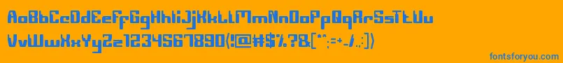 Computerrobot Font – Blue Fonts on Orange Background