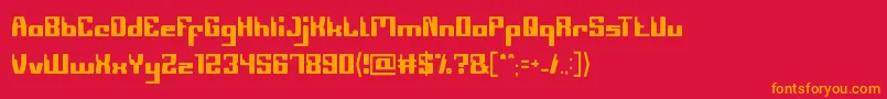 フォントComputerrobot – 赤い背景にオレンジの文字