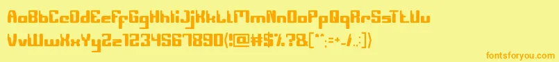 Computerrobot Font – Orange Fonts on Yellow Background