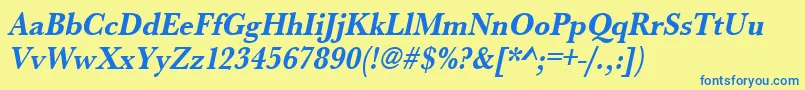 UrwbaskertextnarBoldOblique Font – Blue Fonts on Yellow Background