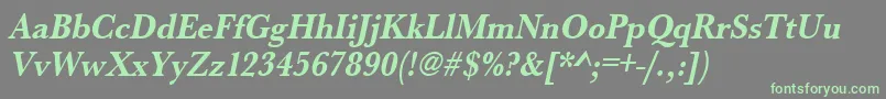 UrwbaskertextnarBoldOblique Font – Green Fonts on Gray Background