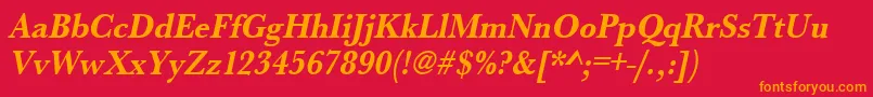 UrwbaskertextnarBoldOblique Font – Orange Fonts on Red Background