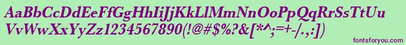 UrwbaskertextnarBoldOblique Font – Purple Fonts on Green Background