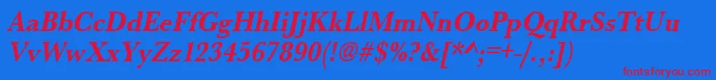 UrwbaskertextnarBoldOblique Font – Red Fonts on Blue Background