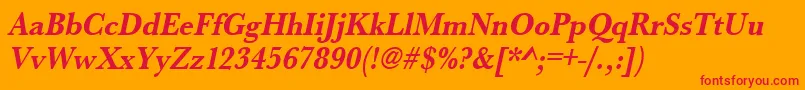 UrwbaskertextnarBoldOblique Font – Red Fonts on Orange Background