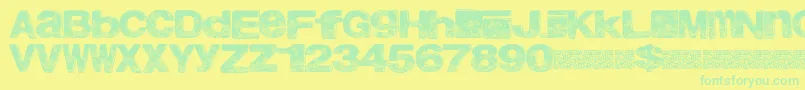 Northbeach Font – Green Fonts on Yellow Background