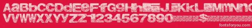 Northbeach-Schriftart – Rosa Schriften auf rotem Hintergrund