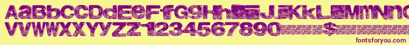 Шрифт Northbeach – фиолетовые шрифты на жёлтом фоне