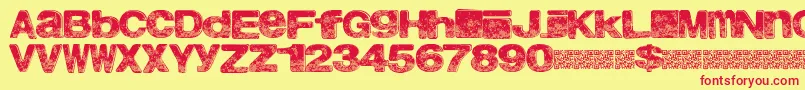 Northbeach Font – Red Fonts on Yellow Background