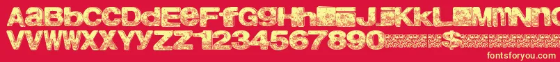 Northbeach Font – Yellow Fonts on Red Background