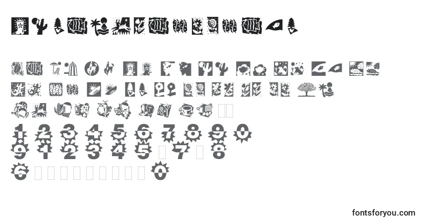 A fonte Dfnaturalsplain – alfabeto, números, caracteres especiais