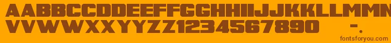 SuperRetroM54 Font – Brown Fonts on Orange Background