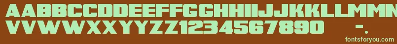 SuperRetroM54 Font – Green Fonts on Brown Background